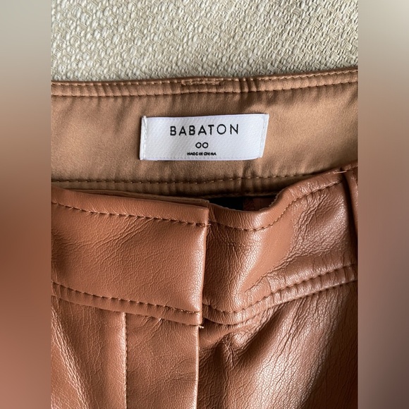 Aritzia Pants Women’s 00 Babaton Command Pant Vegan Leather Chocolate Brown - Picture 6 of 11